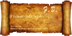 Ficker Dávid névjegykártya