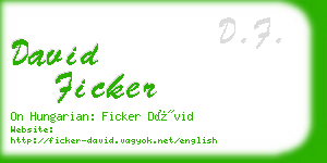 david ficker business card